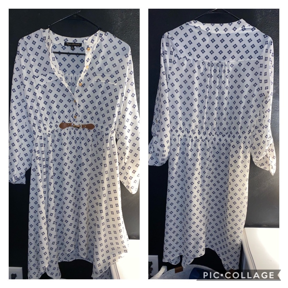 White and blue bandana dress
